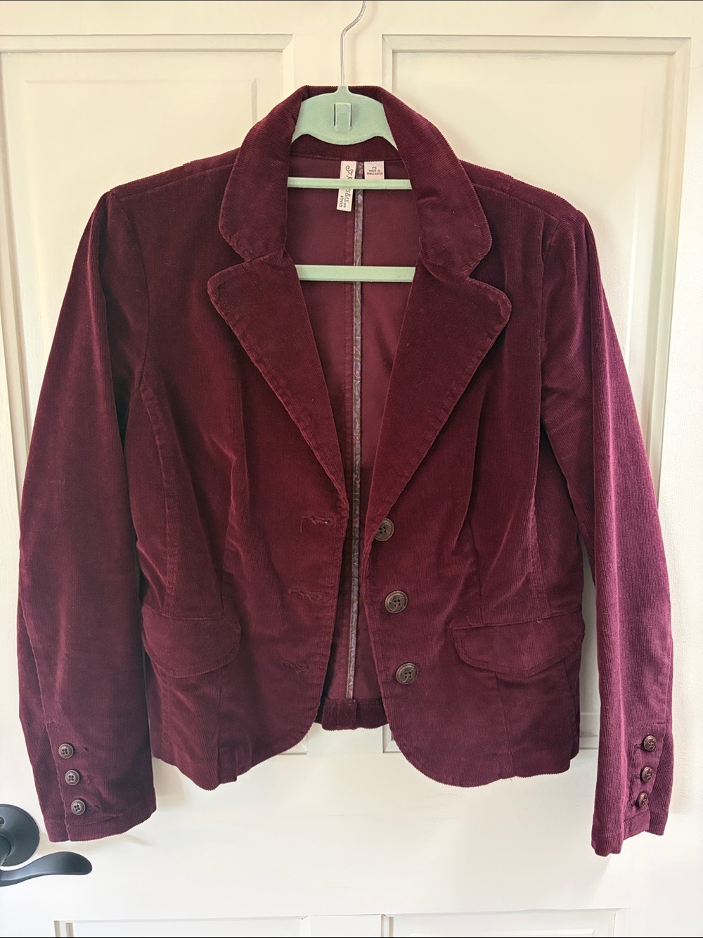 St. John's Bay Women's Burgundy Corduroy Blazer